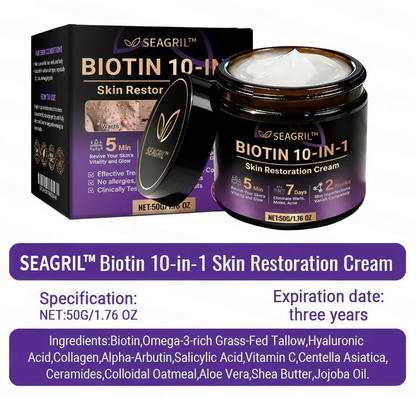 Made and Shipped from USA ✨SEAGRIL® Biotin 10-in-1 Skin Restoration Cream 🍀