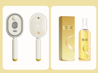 White Hair Brush+Hair care essential oil spray👍
