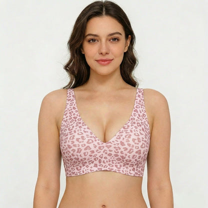 🏆 🔥Super Firming Leopard Print Jelly  Bra | Women Wirefree Bras 👍No More Sagging Breasts