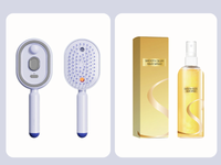 Purple Hair Brush+Hair care essential oil spray👍