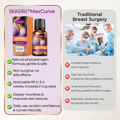 SEAGRIL® MaxCurve Sculpting & Volumizing Bust Oil 🌸 — Say Goodbye to Sagging & Flat Busts 💖, Get Fuller, Firmer Curves 📈, Non-Surgical ✅, Try It Now! 🔥