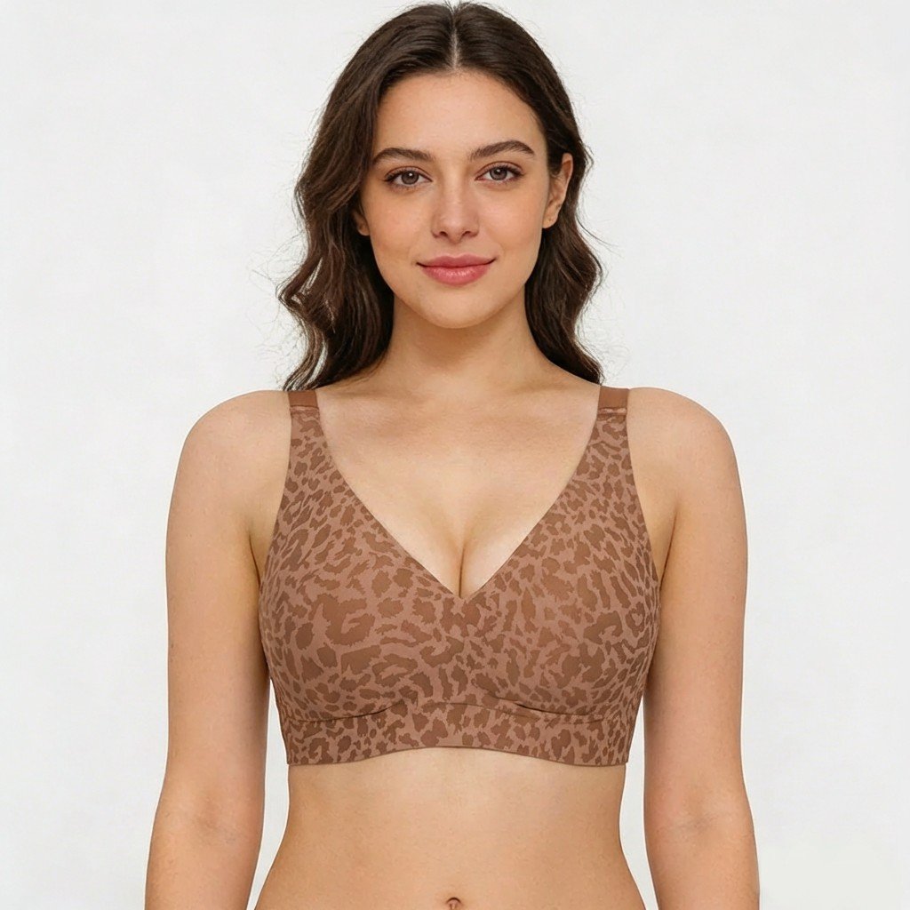 🏆 🔥Super Firming Leopard Print Jelly  Bra | Women Wirefree Bras 👍No More Sagging Breasts